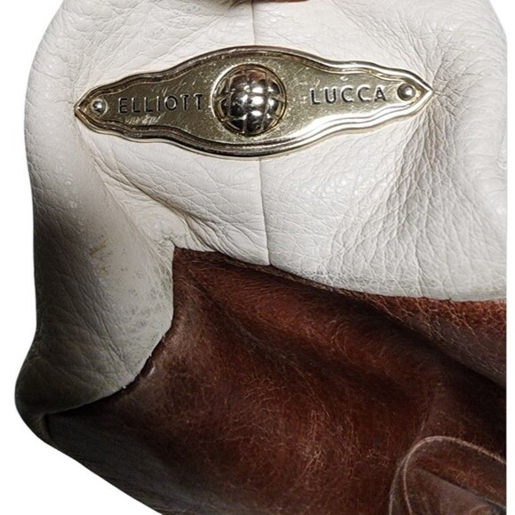 Elliott Lucca Handpainted Intreccio Peacock Leather Tote Bag - Picture 6 of 13